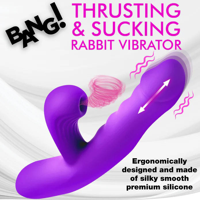 Thrusting & Sucking Rabbit Vibrator - Purple > Vibrators > Ladies > Rabbit Multi
