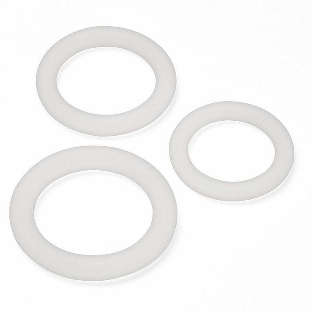Cloud 9 Pro Sensual Silicone Cock Ring Set 3 Pack Clear COCK RING Set