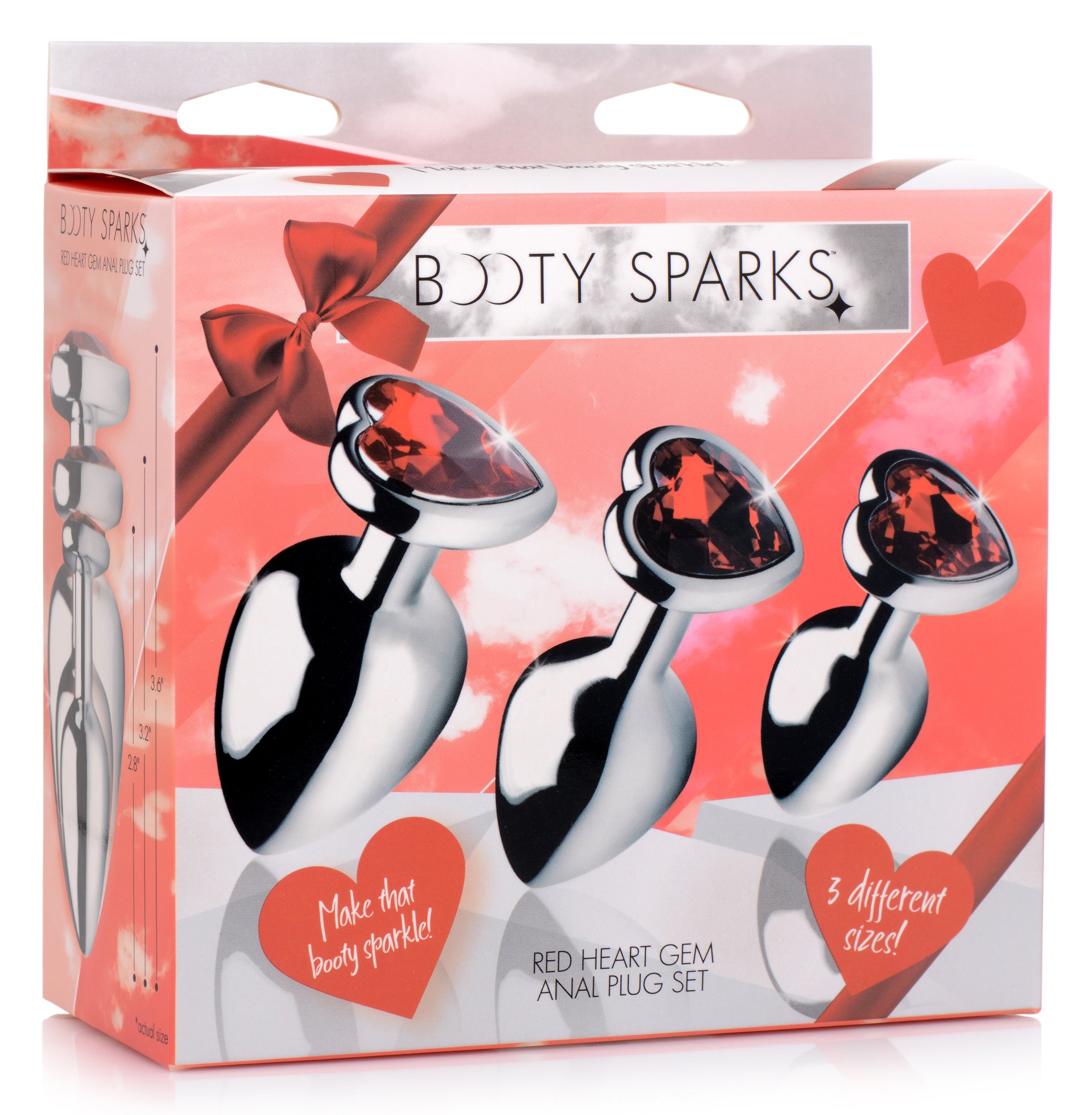 Red Heart Gem Anal Plug Set with Three Graduated Sizes > Anal Range > Butt Plug Kits