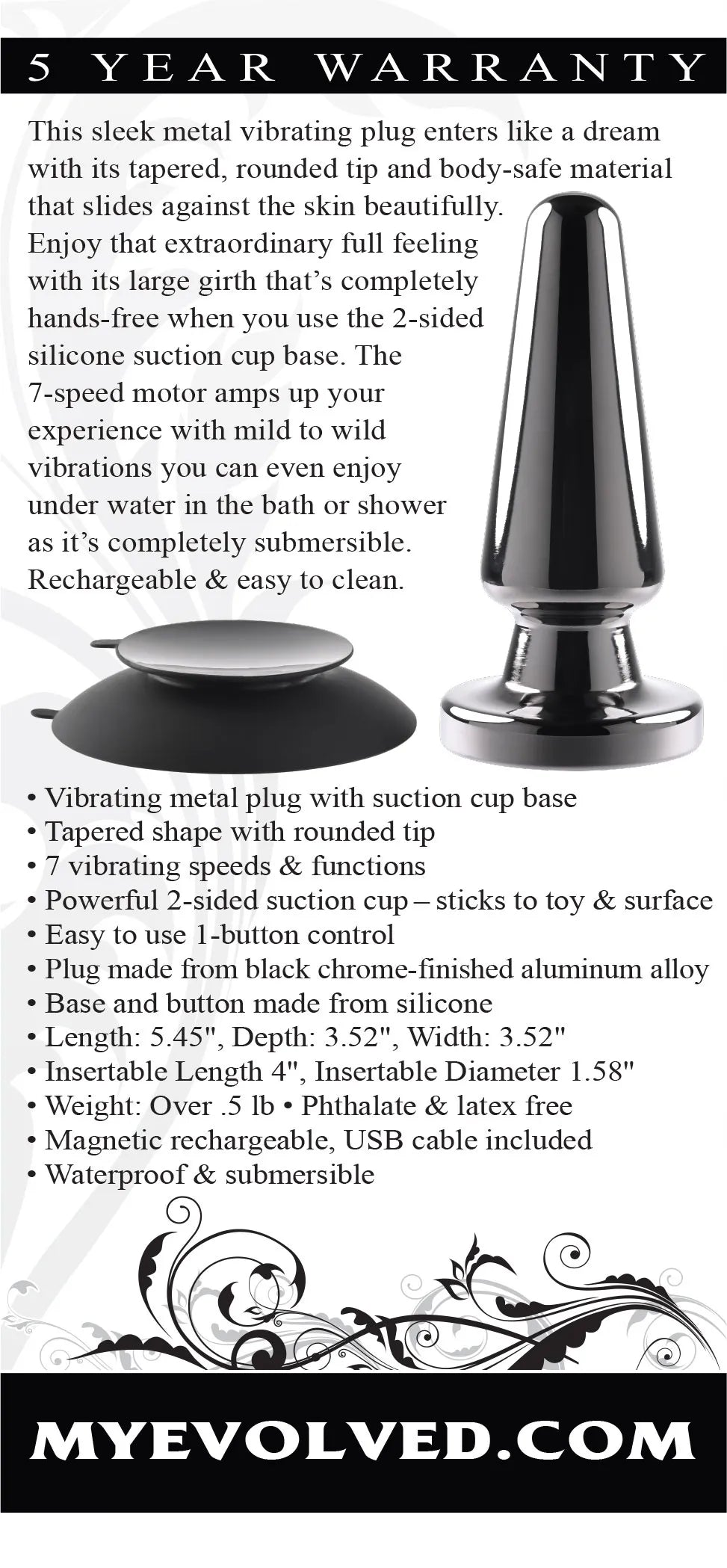 Advanced Metal Plug – 7-Speed Hands-Free Vibrating Butt Plug > Anal Range > Vibrating Butt Plugs