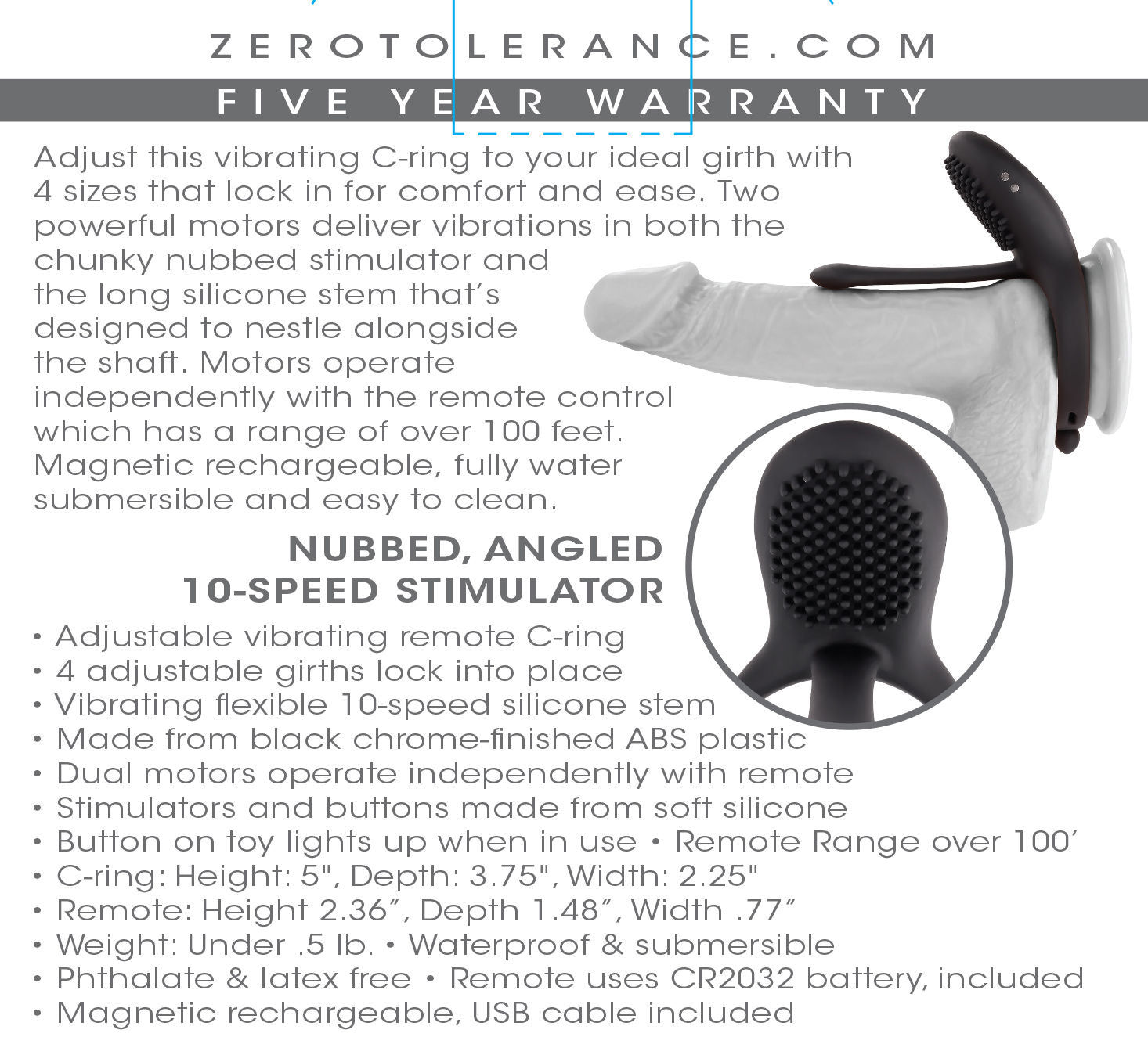 Adjustable Black Vibrating Cock Ring with Dual Motors and Remote Black Cock Rings Vibrating