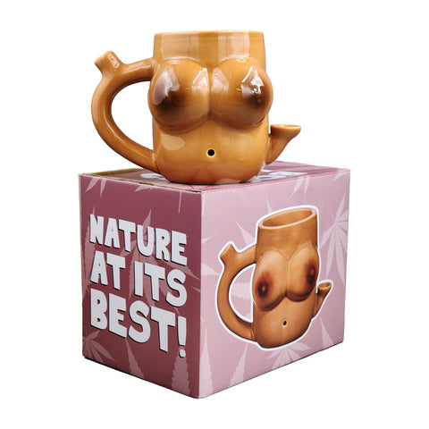 Boob Shaped Ceramic Mug for People of Color 12oz Drinkware Gag Gifts & Novelties