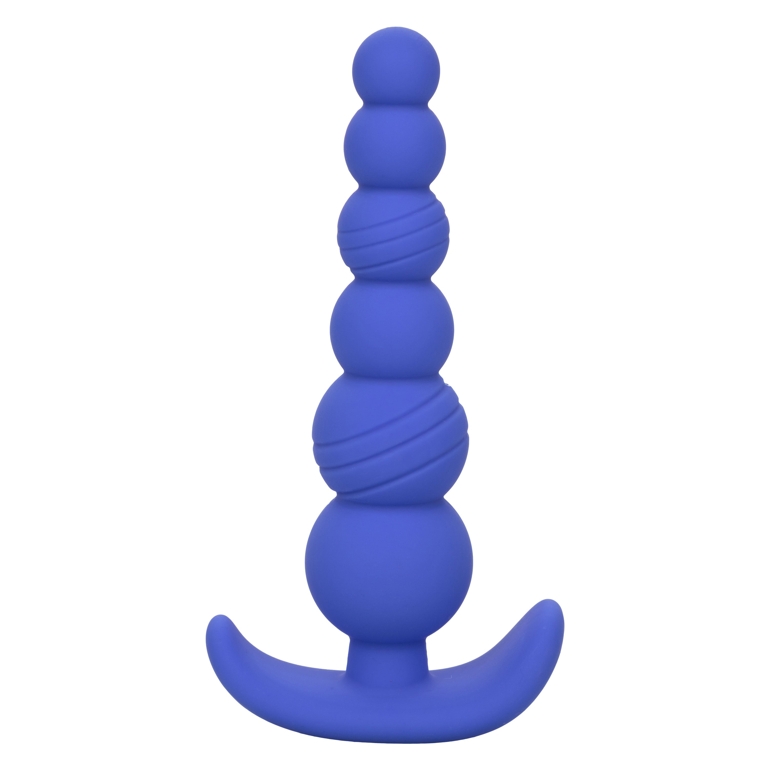 Cheeky X-6 Beads Silicone Anal Probe in Purple with Gradually Beaded Shaft and Pull Handle Base > Anal Range > Butt Plugs Main image