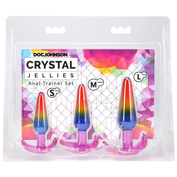 Crystal Jellies Rainbow Anal Trainer Set – Flexible Anal Plugs Rainbow > Anal Range > Butt Plug Kits