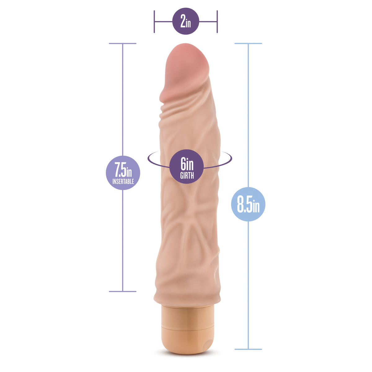 Dr Skin Cock Vibe 10 8.5 Inch Vibrating Cock in Beige > Vibrators > Realistic Vibrators
