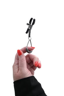 Sportsheets Velvet Noir Tuggable Nipple Clamps with Gunmetal Finish and Adjustable Restraints > Sex Toys > Nipple Clamps