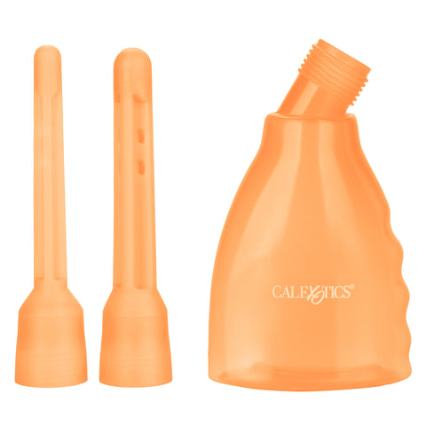 Ultimate Douche Orange Reusable Anal Cleaning System with Multi-Directional Probe and Slip Applicator Tip Douches