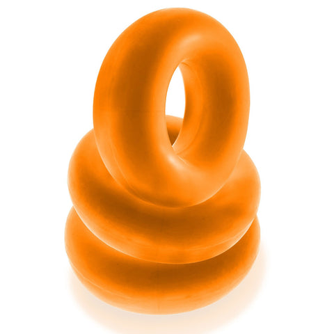 Fat Willy 3 Pc Jumbo Cockrings Orange COCK RING Set