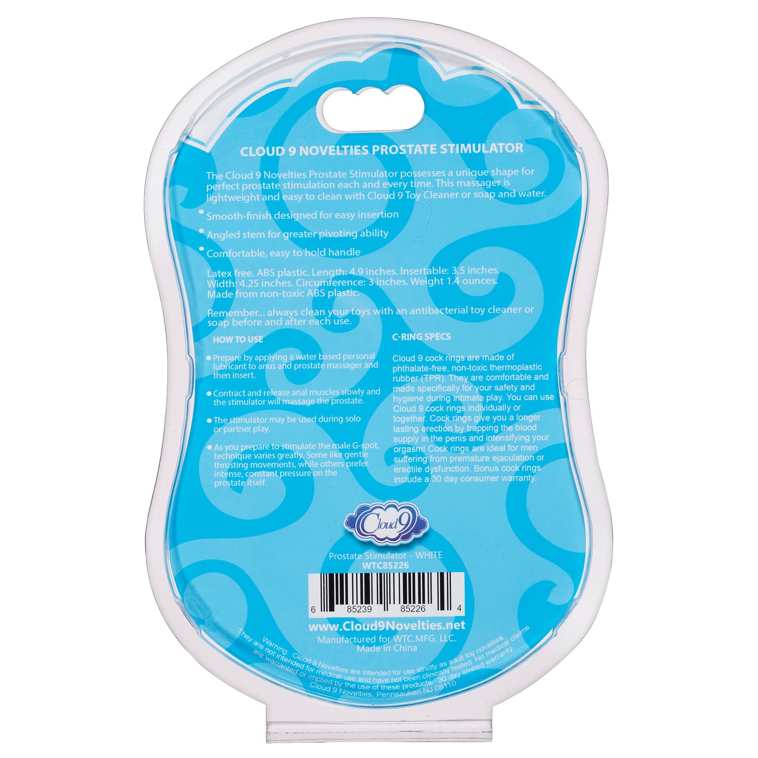 Cloud 9 Prostate Stimulator Kit with Comfort Rings White Prostate Tools