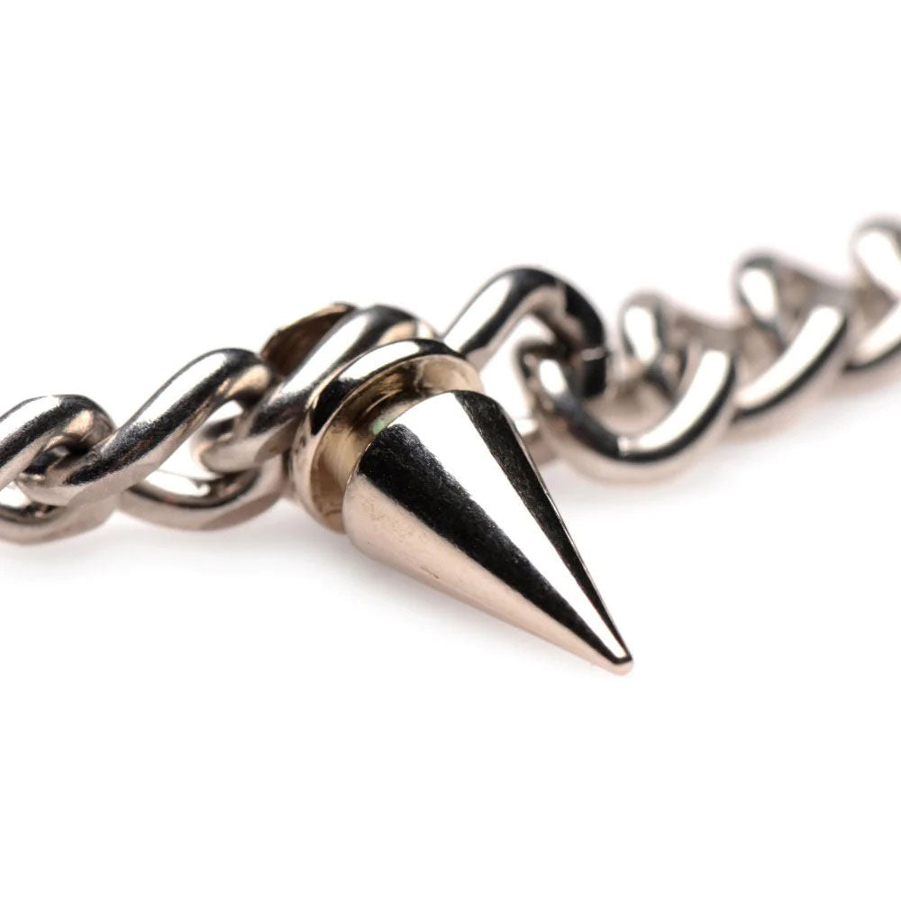 Silver Punk Spiked Necklace Stainless Steel Edgy Jewelry Accessory Default Title Body Jewelry (Non Piercing)