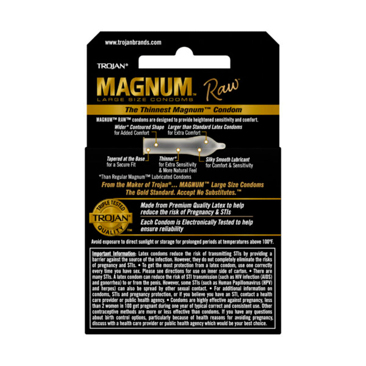 Trojan Magnum Raw 3 Ct Condoms > Essentials > Condoms