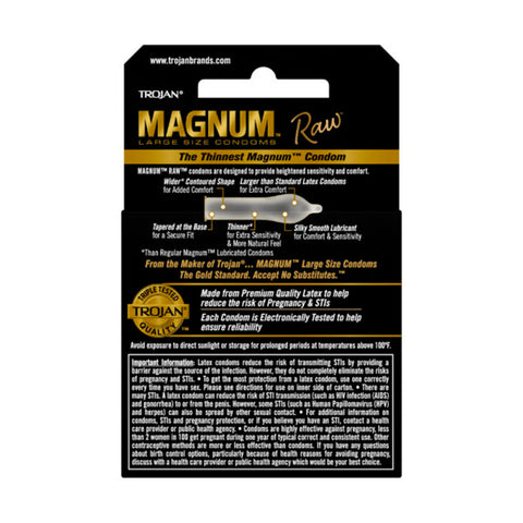 Trojan Magnum Raw 3 Ct Condoms Default Title > Essentials > Condoms