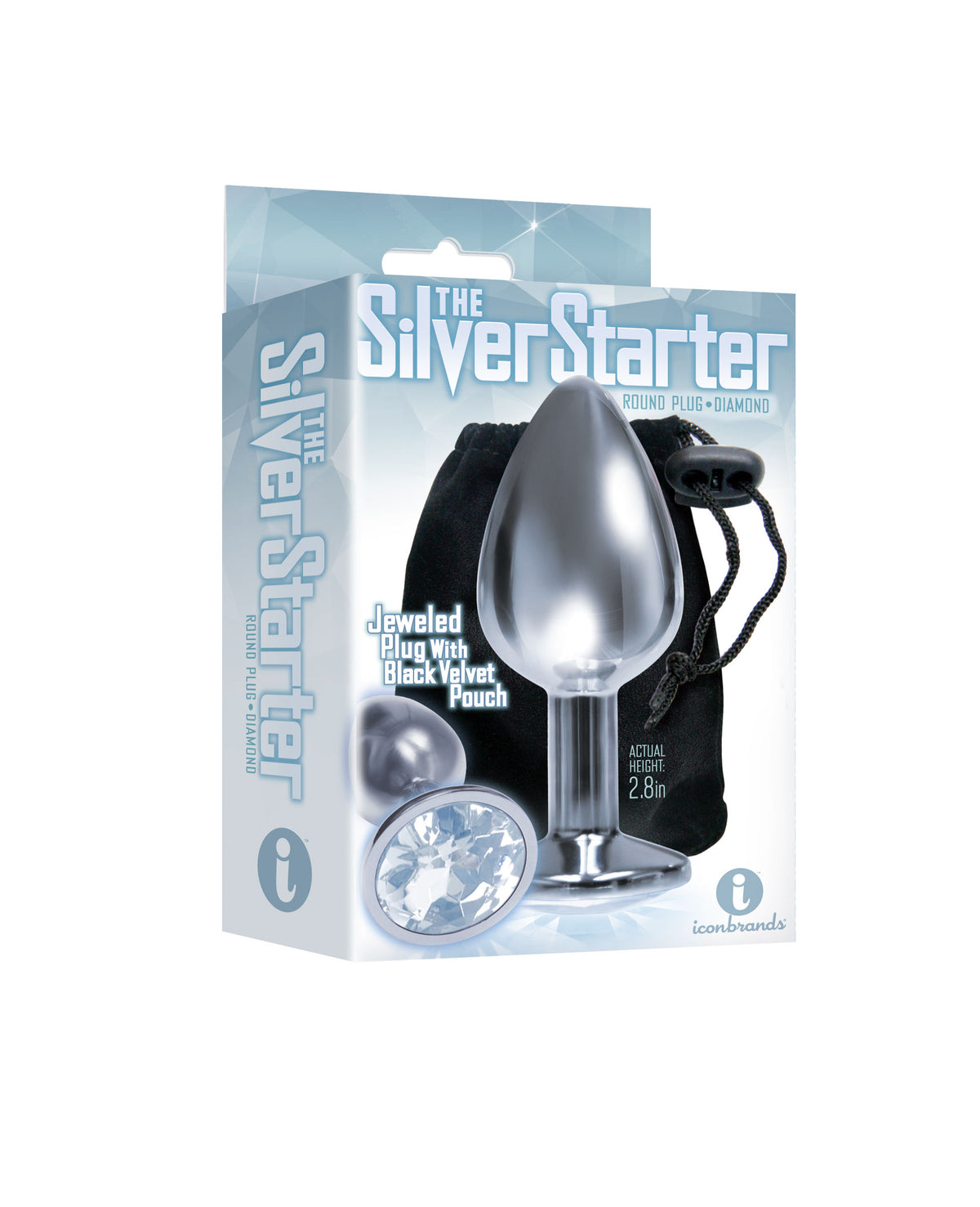 Silver Starter Bejeweled Stainless Steel Anal Plug with Diamond > Anal Range > Jewel Butt Plugs