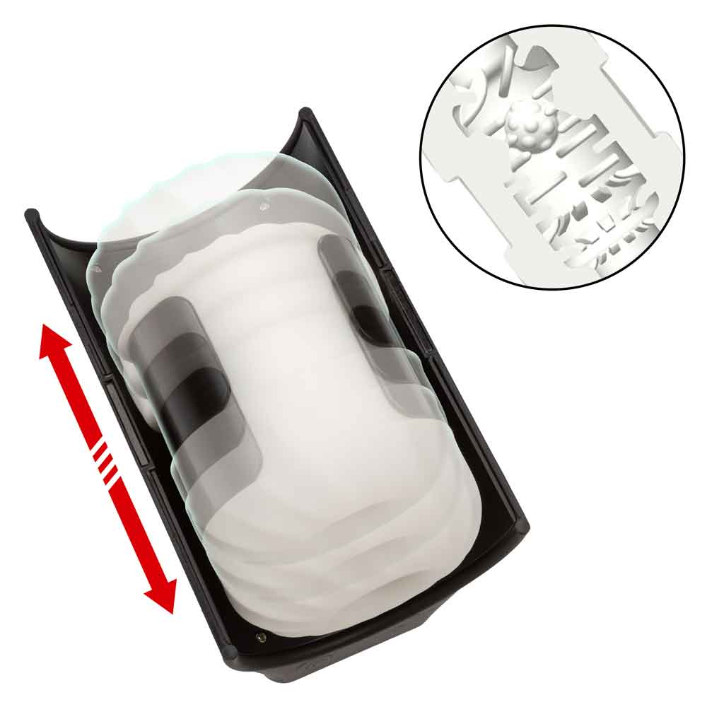 Optimum Power Power Thruster USB Rechargeable Textured Stroker Sleeve with 5 Thrusting Functions Masturbation Aids for Males