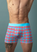 Soo Cumfy Bamboo Gingham Print Midlength Boxer Brief - S/M Multi Small > Clothes > Mens Briefs