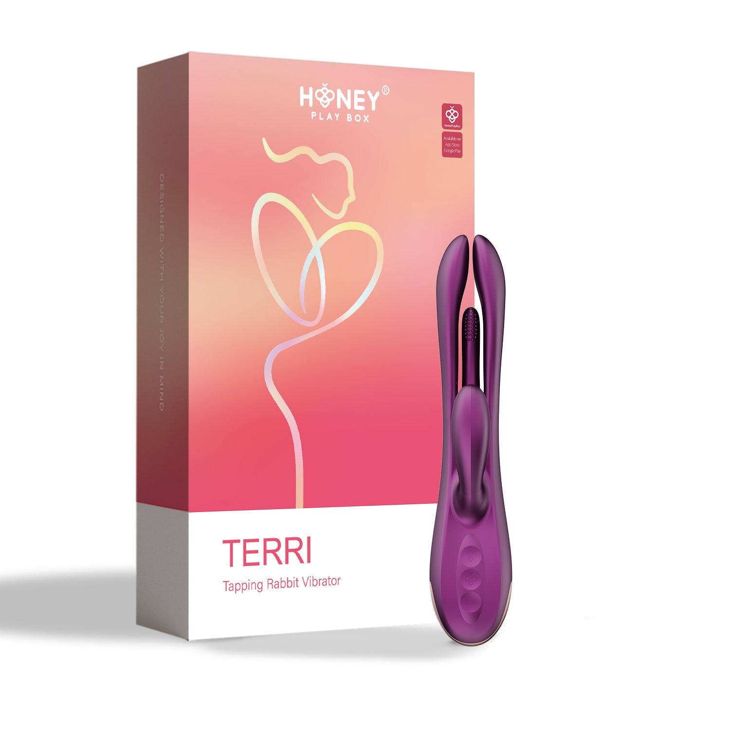 Terri App Controlled Purple Tapping Rabbit Vibrator for Women VIBRATORS-RABBIT