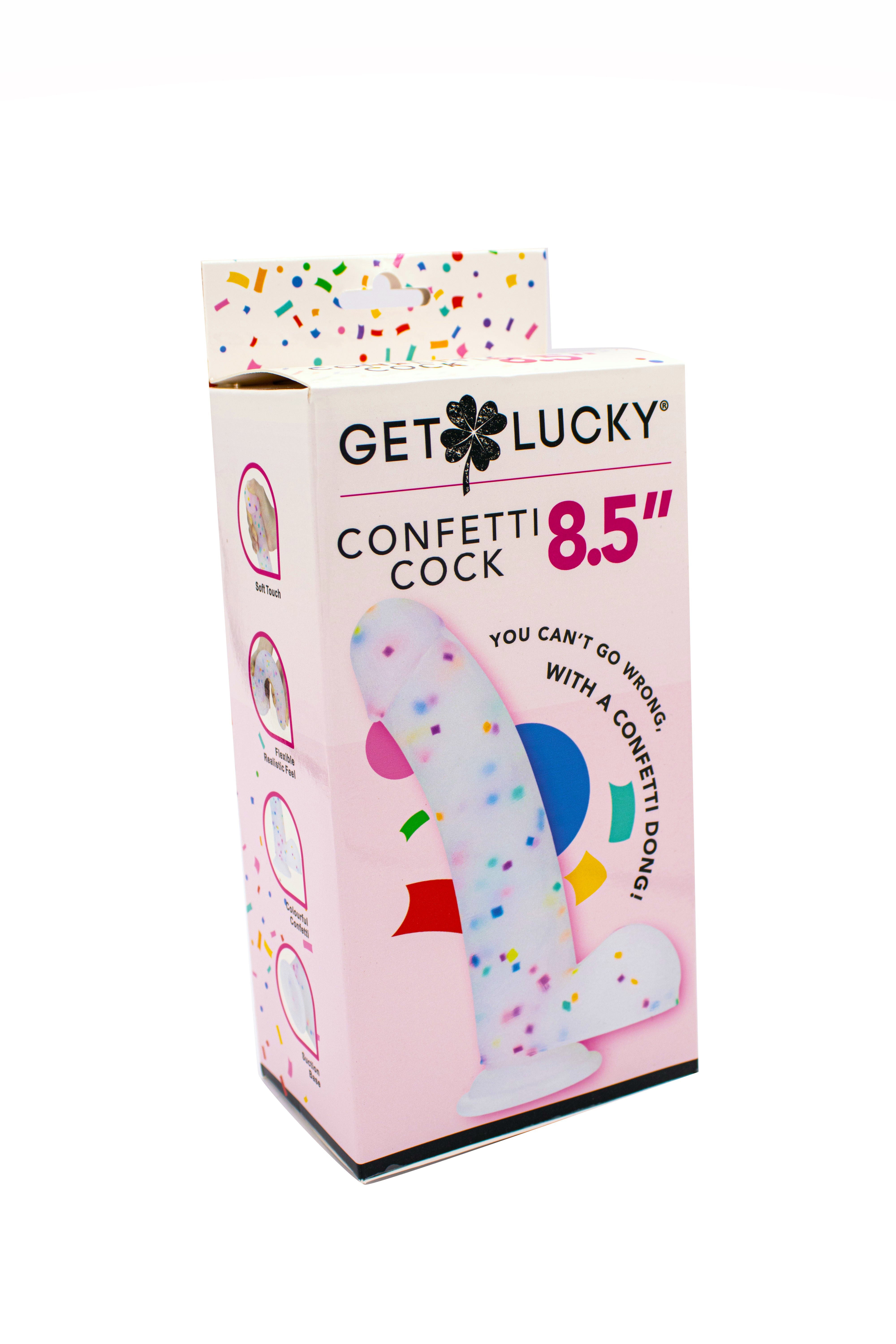 Get Lucky Confetti Bendable Dildo 8.5 Inch Silicone Toy DONGS