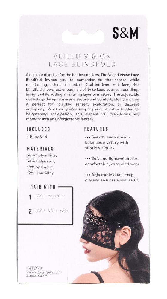 Veiled Vision Lace Blindfold Erotic Accessory for Sensual Play Black Blindfold
