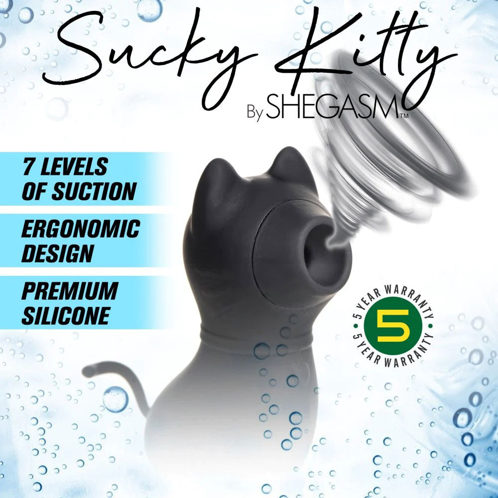 Sucky Kitty 7x (Black) – Rechargeable Wireless Clitoral Stimulator Clit Stimulators
