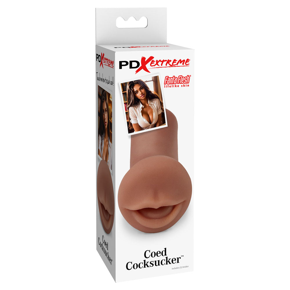Pipedream Extreme Toyz Coed Cocksucker Brown Mouth Stroker > Sex Toys For Men > Masturbators > Manual
