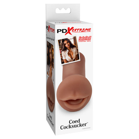 Pipedream Extreme Toyz Coed Cocksucker Brown Mouth Stroker Strokers - Manual