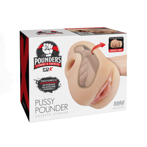 Pdx Plus Light Squeeze-Core Pussy Pounder Male Stroker Toy Beige > Sex Toys For Men > Masturbators > Manual