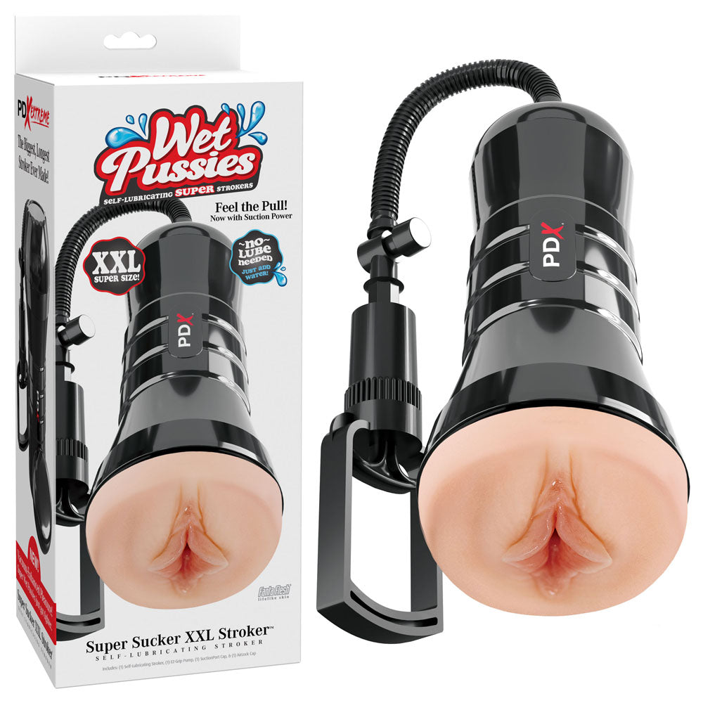 PDX Wet Pussies Super Sucker XXL – Suction Pump Vagina Stroker > Sex Toys For Men > Masturbators > Manual