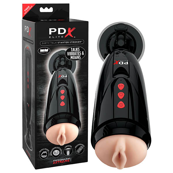 Pipedream Extreme Toyz Elite Stroker 10-Inch Vibrating Masturbator Flesh Masturbation Aids for Males