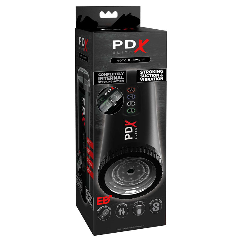Pipedream Extreme Toyz Elite Moto Blower Black Powered Masturbator Black Strokers - Auto