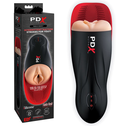 Pipedream Extreme Toys Elite Fuck-O-Matic USB Rechargeable Sucking Masturbator Beige Strokers - Auto