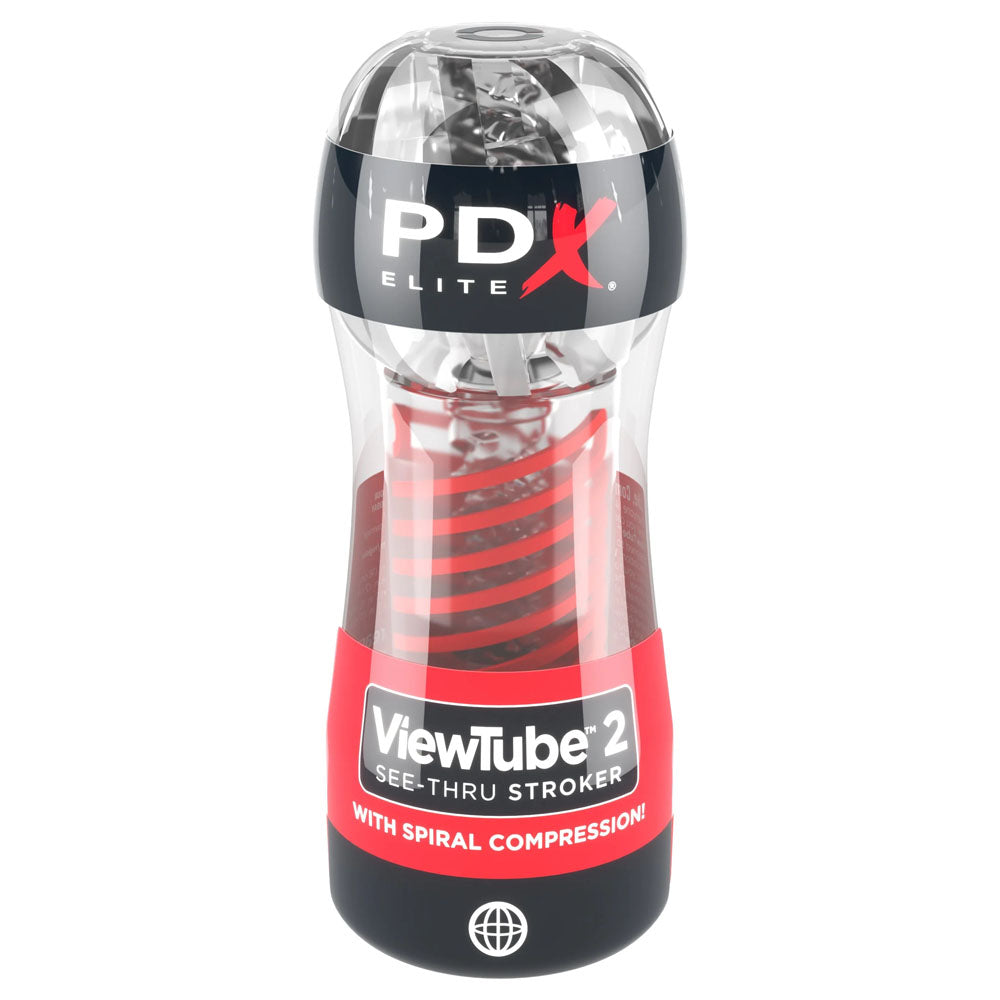 Pdx Elite Viewtube 2 Clear Stroker for Enhanced Pleasure and Visual Stimulation Clear Strokers - Manual