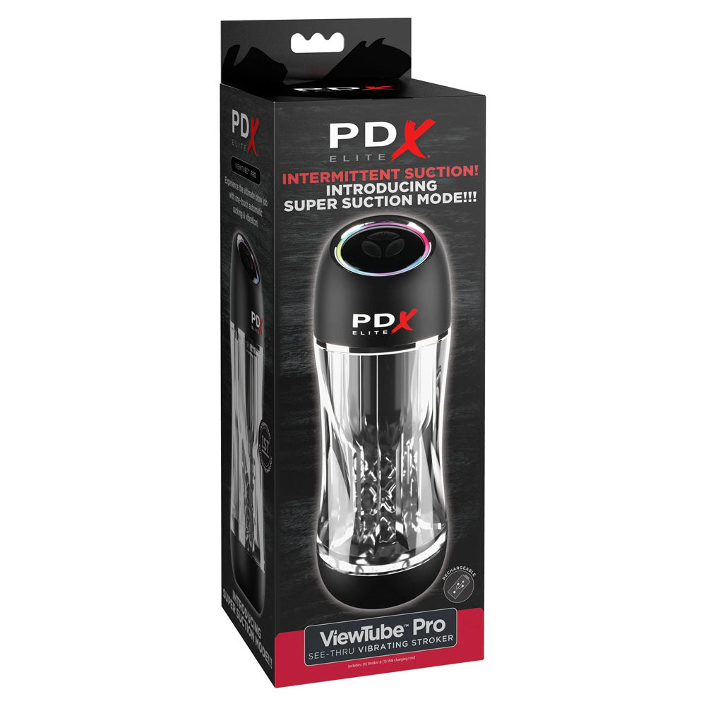 PDX Elite ViewTube Pro Suction Stroker with 10 Suction and Vibration Modes Adult Stuff Warehouse PDX Elite ViewTube Pro Suction Stroker with 10 Suction and Vibration Modes Adult Stuff Warehouse