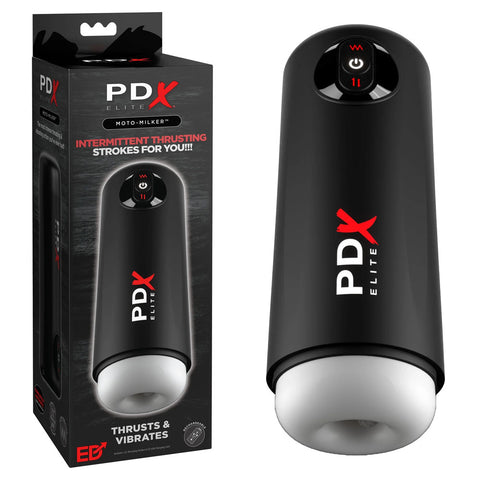 Pdx Elite Moto Milker Suction Stroker Black Strokers - Auto