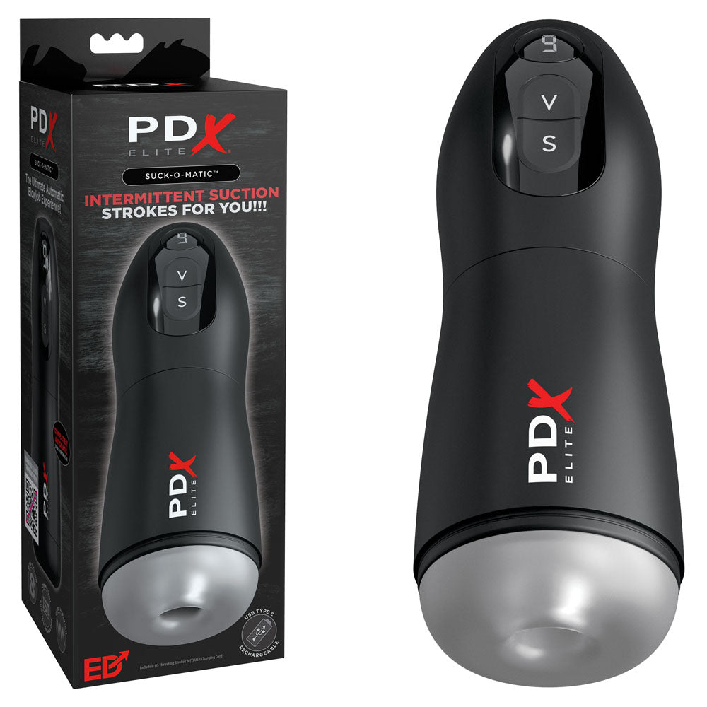 Pdx Elite Suck O Matic Suction Stroker Black Strokers - Auto