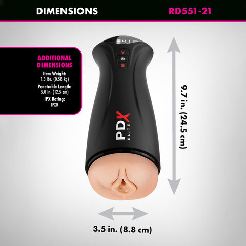 PDX Elite Fuck-Gasm USB Rechargeable Auto Stroker Strokers - Manual