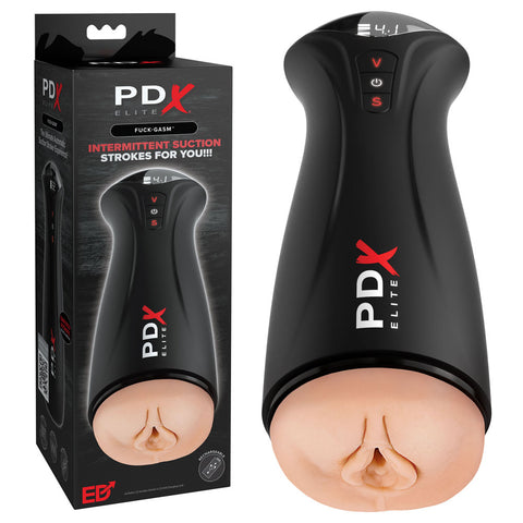 PDX Elite Fuck-Gasm USB Rechargeable Auto Stroker Beige Strokers - Manual