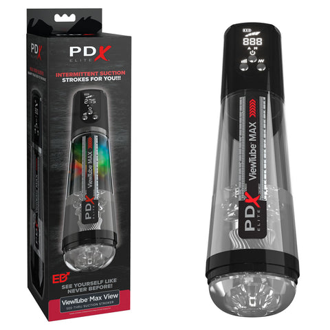 Pdx Elite Viewtube Max Clear Suction Auto Stroker Black Strokers - Auto