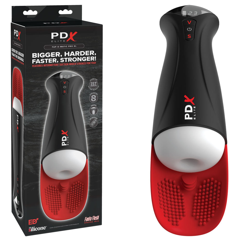 Pdx Elite Fap-O-Matic Pro Xl Red Usb Rechargeable Auto Stroker White Strokers - Auto