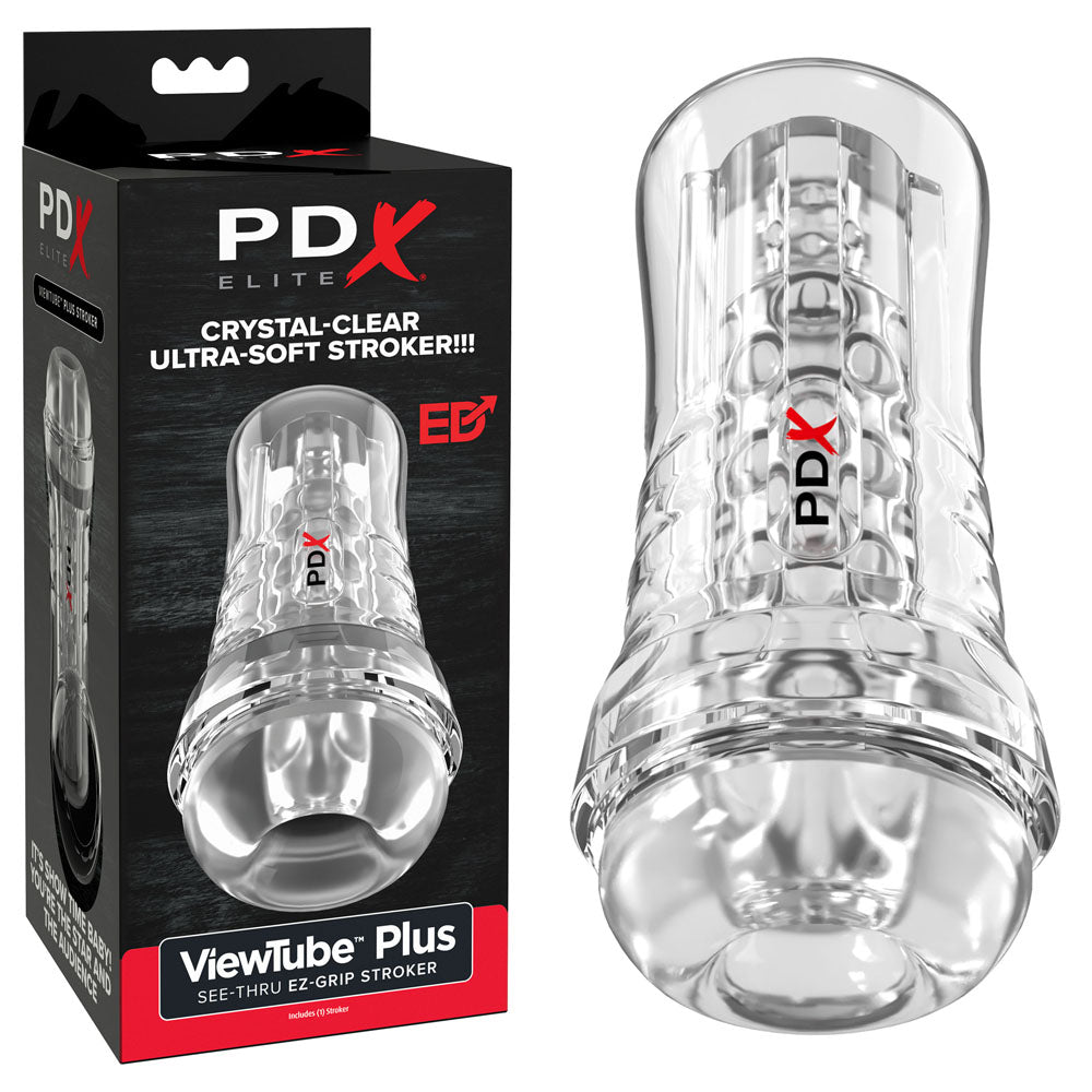 Pdx Elite Viewtube Plus (Clear) – See-Thru Stroker Clear > Sex Toys For Men > Masturbators > Manual