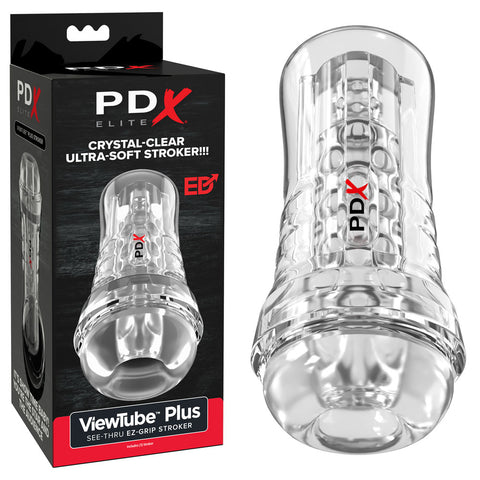 Pdx Elite Viewtube Plus (Clear) – See-Thru Stroker Clear > Sex Toys For Men > Masturbators > Manual
