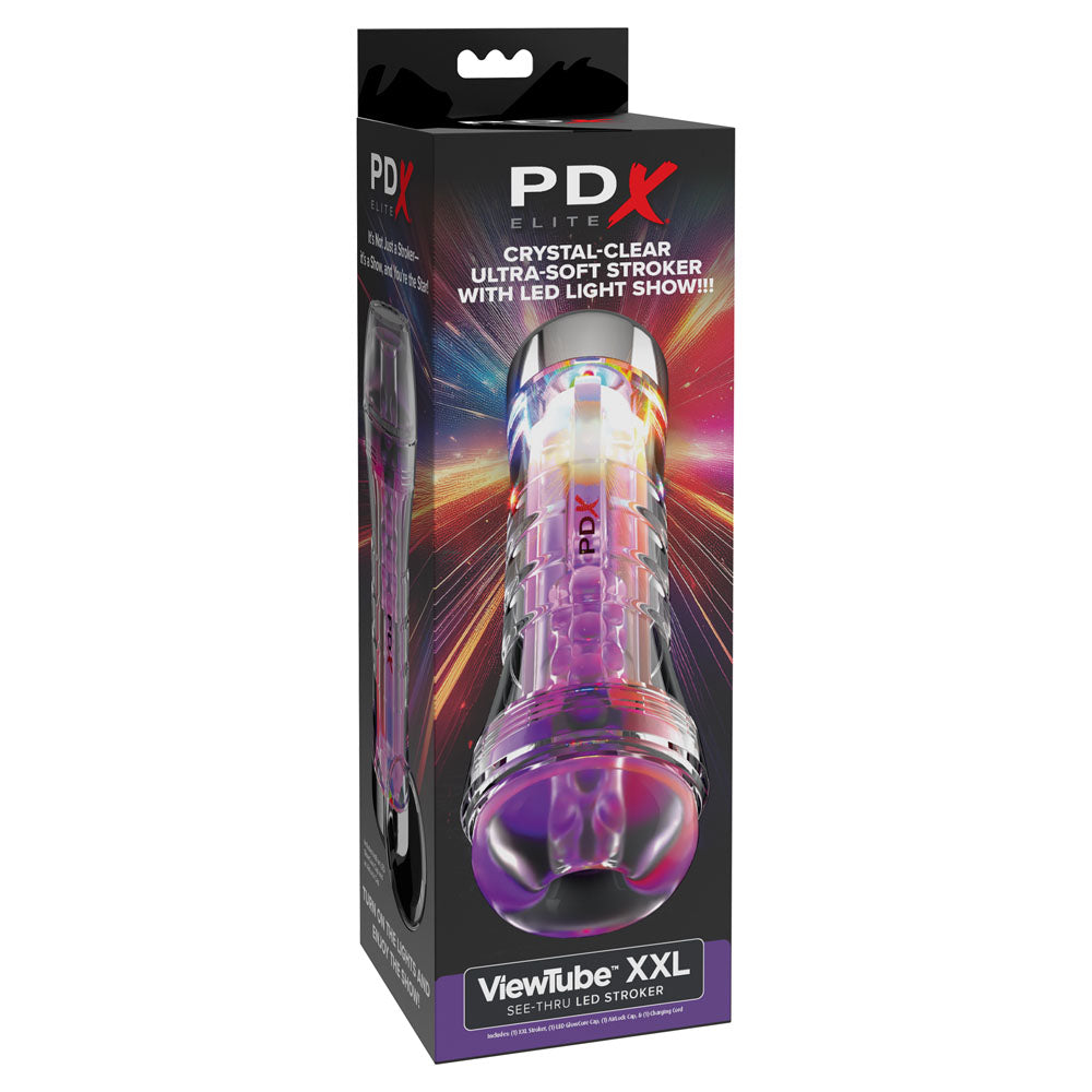 PDX Elite ViewTube XXL (Clear) – LED Stroker > Sex Toys For Men > Masturbators > Manual