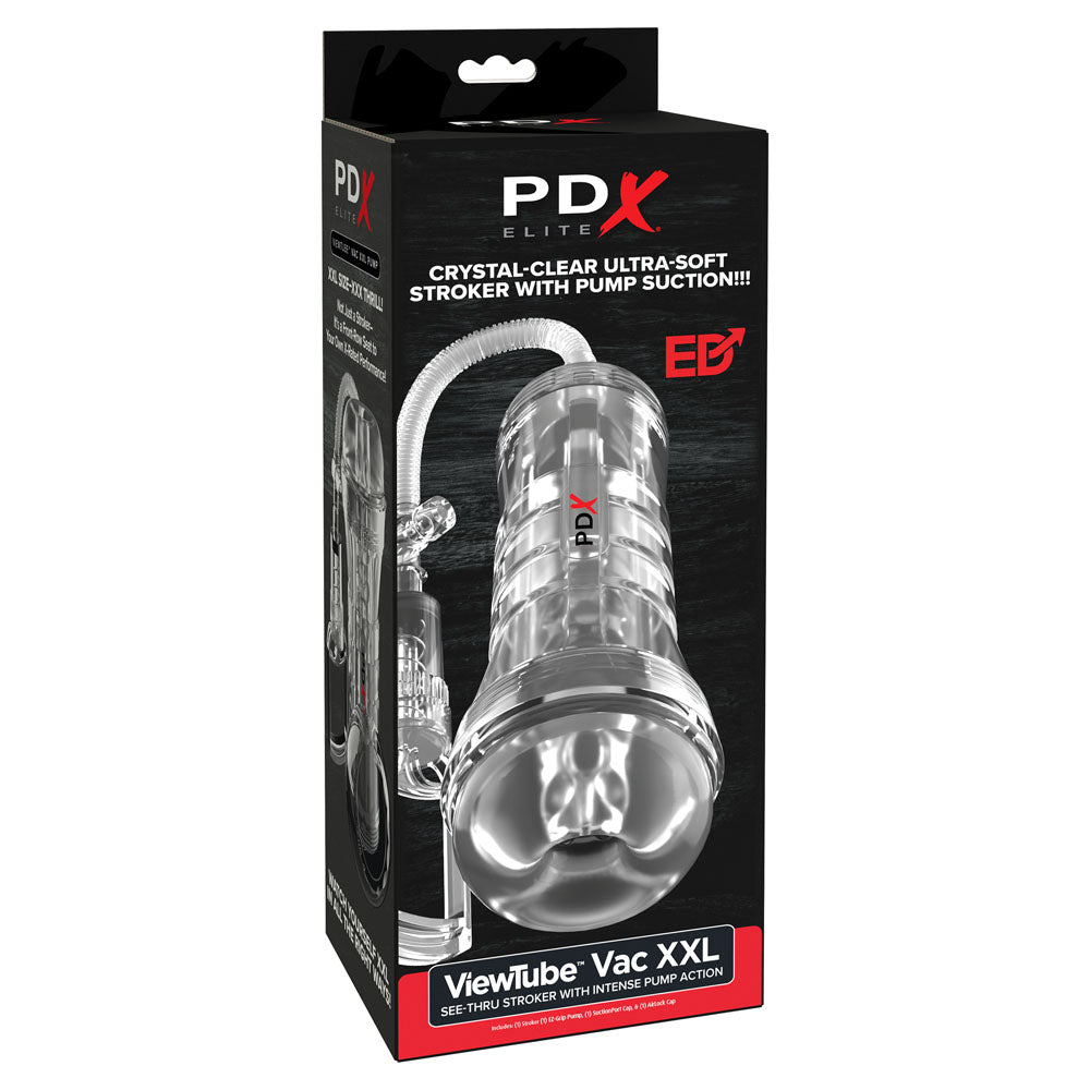 Pdx Elite Viewtube Vac XXL (Clear) – See-Through Ez-Grip Pump Stroker > Sex Toys For Men > Masturbators > Manual