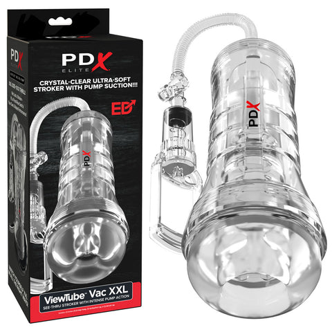 Pdx Elite Viewtube Vac XXL (Clear) – See-Through Ez-Grip Pump Stroker Clear > Sex Toys For Men > Masturbators > Manual