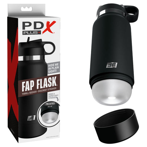 Pdx Plus Fap Flask Thrill Seeker Frosted Discreet Stroker Black Strokers - Manual