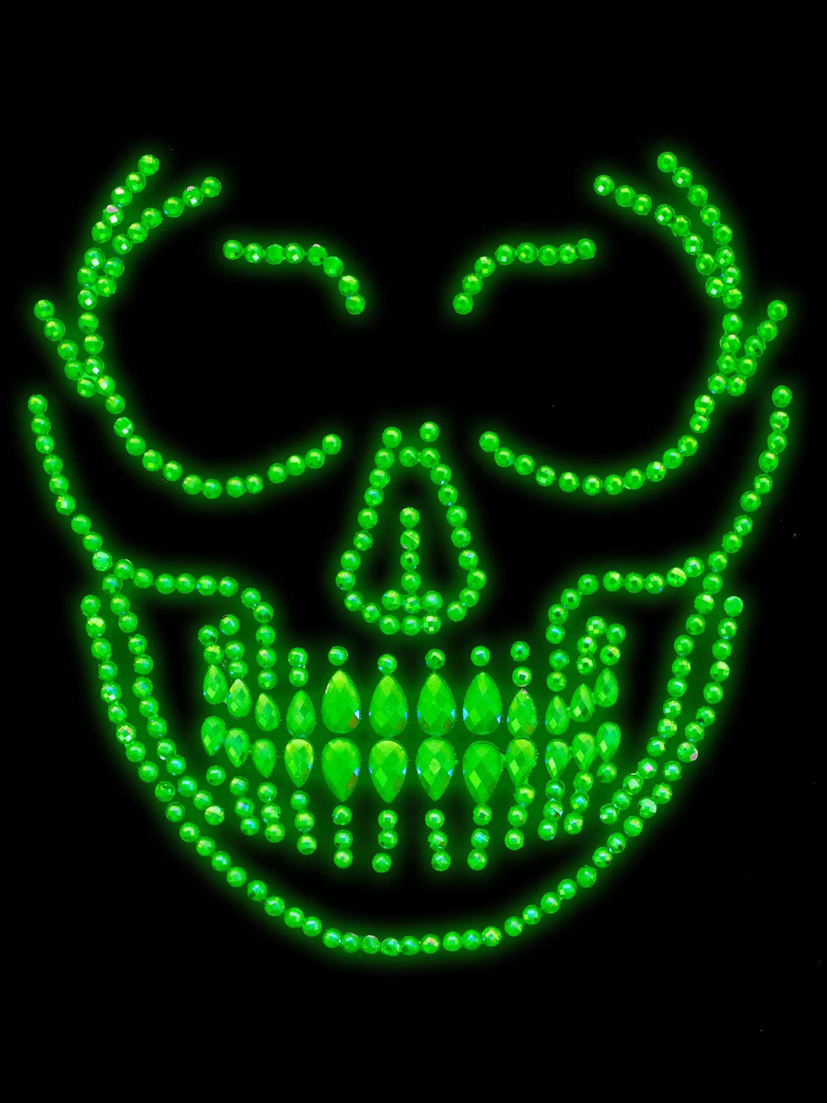Glow in the Dark Skull Face Jewels Sticker for Body Jewelry Default Title Body Jewelry (Non Piercing)