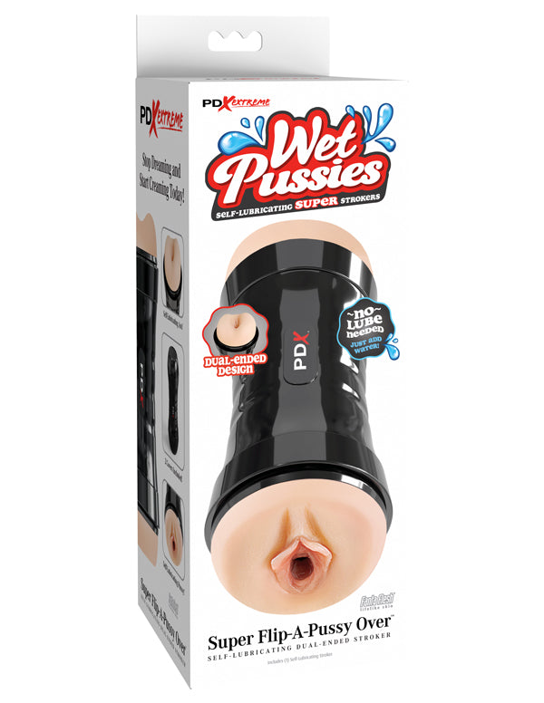 Pdx Wet Pussies Super Flip A Pussy Over Dual Ended Stroker Vagina And Ass Beige > Sex Toys For Men > Masturbators > Manual