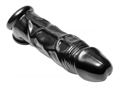 Fuk Tool 8.5" Penis Sheath and Ball Stretcher Black > Sex Toys For Men > Penis Sleeves