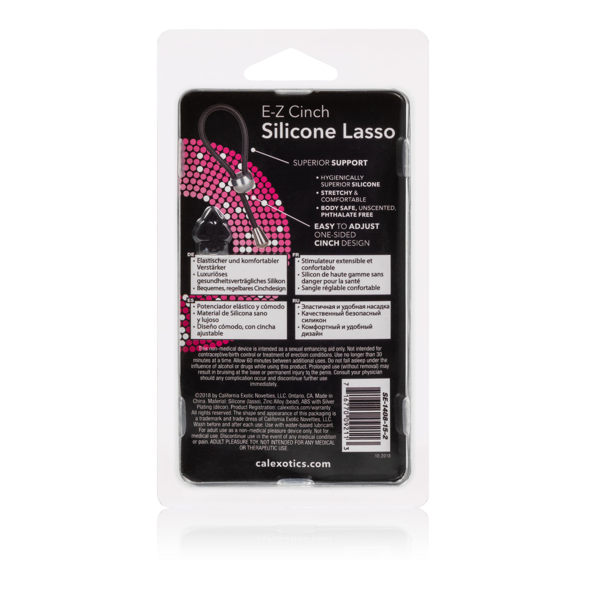 E-Z Cinch Silicone Lasso Adjustable Stretchy Pleasure Ring with Tightening Bead in Black > Cock Ring > Adjustable