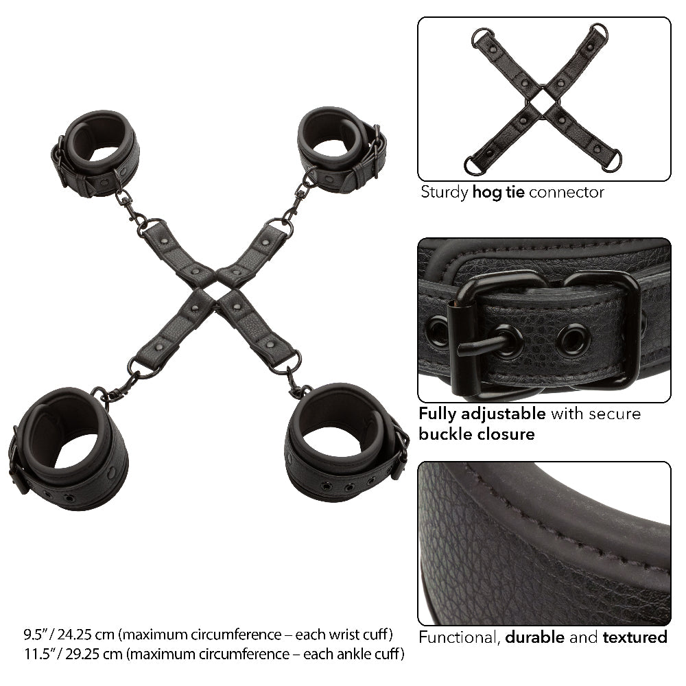 Nocturnal Collection Adjustable Hog Tie Restraint Set Black > Bondage Gear > Restraints