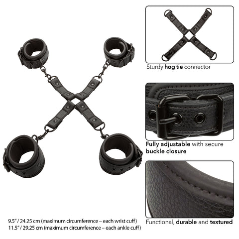 Nocturnal Collection Adjustable Hog Tie Restraint Set Black > Bondage Gear > Restraints